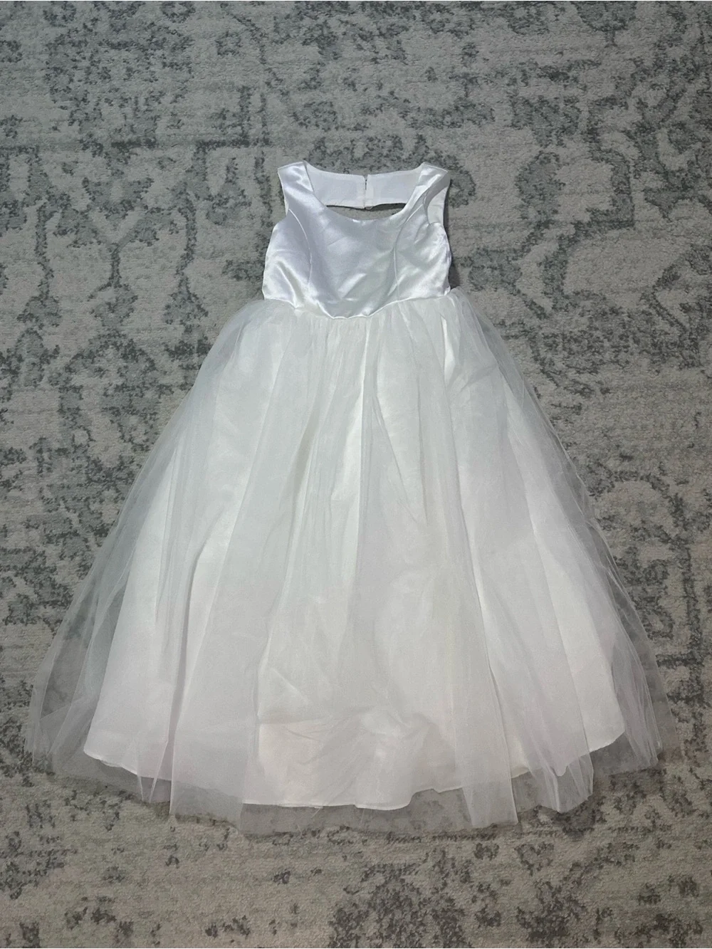 Azazie Muni Ivory A-line Bow Tulle Flower Girl Dress